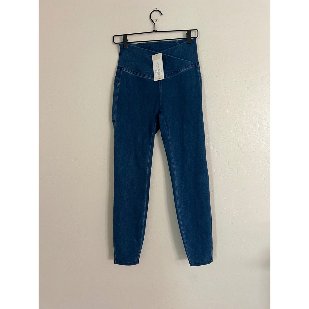 NWT Halara Flex Crossover Pocket Washed Denim Work Leggings